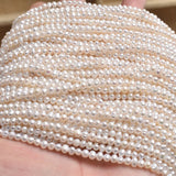 3-3.5mm Natural Freshwater Pearl Punch Loose Beads DIY Jewelry Material