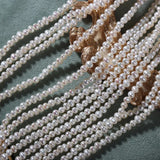 3-3.5mm Natural Freshwater Pearl Small Beads Fine Chain DIY Necklace Earrings