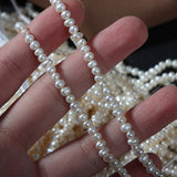 3-3.5mm Natural Freshwater Pearl Small Beads Fine Chain DIY Necklace Earrings