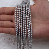 Grey Rice Shape Freshwater Pearl Mini String for DIY