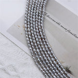 Grey Rice Shape Freshwater Pearl Mini String for DIY