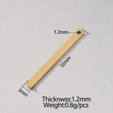 Stainless Steel Rectangle Charms 32mm Single Hole Fillet Mirror Polished