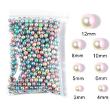 3-12mm Gradient Mermaid Pearls Beads No Hole ABS Round Pearls For DIY Jewelry