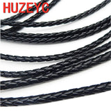 3-12mm Round Leather Cord Brown Braided PU Rope Jewelry DIY
