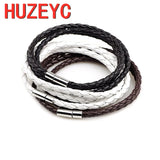 3-12mm Round Leather Cord Brown Braided PU Rope Jewelry DIY