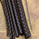 3-12mm Round Leather Cord Brown Braided PU Rope Jewelry DIY