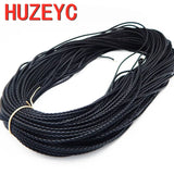 3-12mm Round Leather Cord Brown Braided PU Rope Jewelry DIY