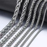 Silver Stainless Steel Keel Chain Necklace Rope Chain 3/4/5/6/8mm