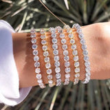 4mm Moissanite Bracelet Cubic Zircon Silver Tennis Bracelet