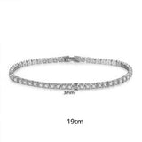4mm Moissanite Bracelet Cubic Zircon Silver Tennis Bracelet