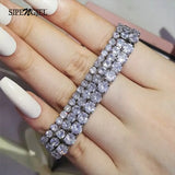 4mm Moissanite Bracelet Cubic Zircon Silver Tennis Bracelet