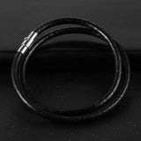 Vintage Leather Necklace Rope Chain Magnetic Clasp Choker Neck Jewelry