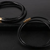 Vintage Leather Necklace Rope Chain Magnetic Clasp Choker Neck Jewelry