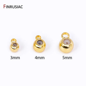 18K Plated Smart Bead With Silicone Insert For DIY Chain, Loop Jewelry Making