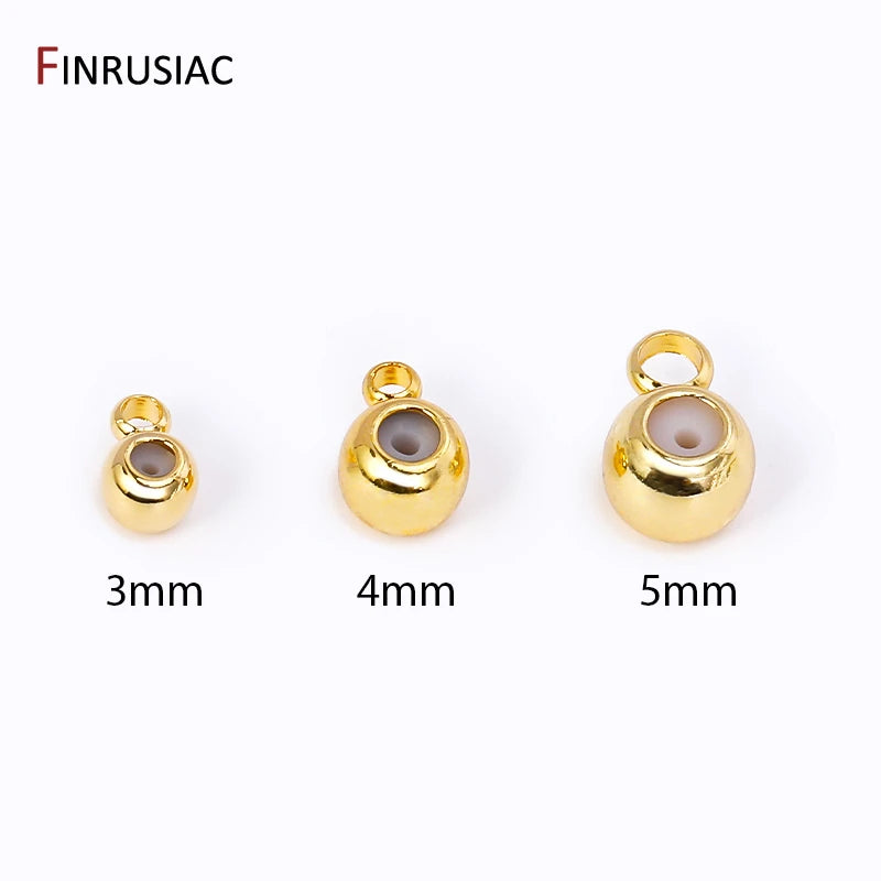 18K Plated Smart Bead With Silicone Insert For DIY Chain, Loop Jewelry Making