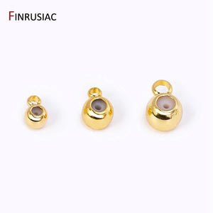 18K Plated Smart Bead With Silicone Insert For DIY Chain, Loop Jewelry Making