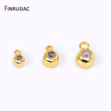 18K Plated Smart Bead With Silicone Insert For DIY Chain, Loop Jewelry Making
