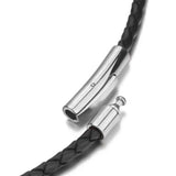 Braided Leather Necklace Cord Stainless Steel Magnetic Clasp