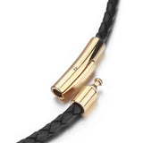 Braided Leather Necklace Cord Stainless Steel Magnetic Clasp