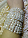 Freshwater Pearl Coin Bracelet 7.5 Inch Natural Beads