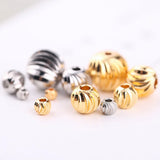 Gold/Silver Plated Spiral Pattern Copper Beads 10mm for DIY Jewelry Making