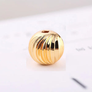 Gold/Silver Plated Spiral Pattern Copper Beads 10mm for DIY Jewelry Making