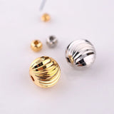 Gold/Silver Plated Spiral Pattern Copper Beads 10mm for DIY Jewelry Making