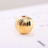 Gold/Silver Plated Spiral Pattern Copper Beads 10mm for DIY Jewelry Making