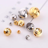 Gold/Silver Plated Spiral Pattern Copper Beads 10mm for DIY Jewelry Making