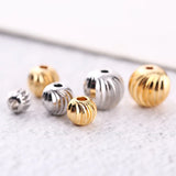 Gold/Silver Plated Spiral Pattern Copper Beads 10mm for DIY Jewelry Making
