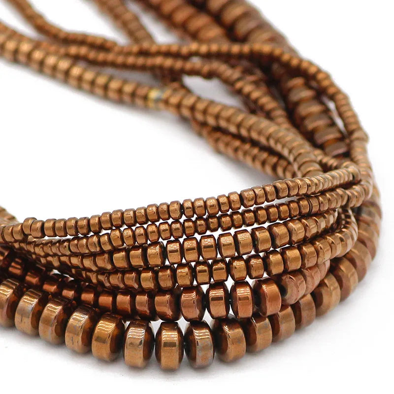 Hematite Stone Copper Spacer Beads for DIY Jewelry Making