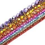Faceted Round Hematite Stone Spacer Beads for DIY Jewelry Making