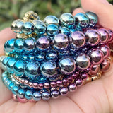 Rainbow Hematite Stone Beads 3-8mm Round Loose Beads Jewelry Making DIY