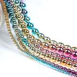Rainbow Hematite Stone Beads 3-8mm Round Loose Beads Jewelry Making DIY