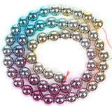 Rainbow Hematite Stone Beads 3-8mm Round Loose Beads Jewelry Making DIY