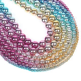 Rainbow Hematite Stone Beads 3-8mm Round Loose Beads Jewelry Making DIY