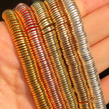 3 4 6 8mm Hematite Stone Beads Round Flat Loose Spacer Beads for Jewelry Making