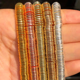 3 4 6 8mm Hematite Stone Beads Round Flat Loose Spacer Beads for Jewelry Making