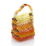 3/4/6mm Czech Glass Square Beads Orange AB Mixed Crystal Faceted Cube