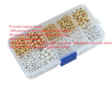 3 4 6mm Copper Ball Frosted Crimp End Stopper Spacer Beads for Jewelry Making