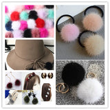 3/4Cm Mink Pompom Hair Accessories Hook Earrings Brooch Furry DIY