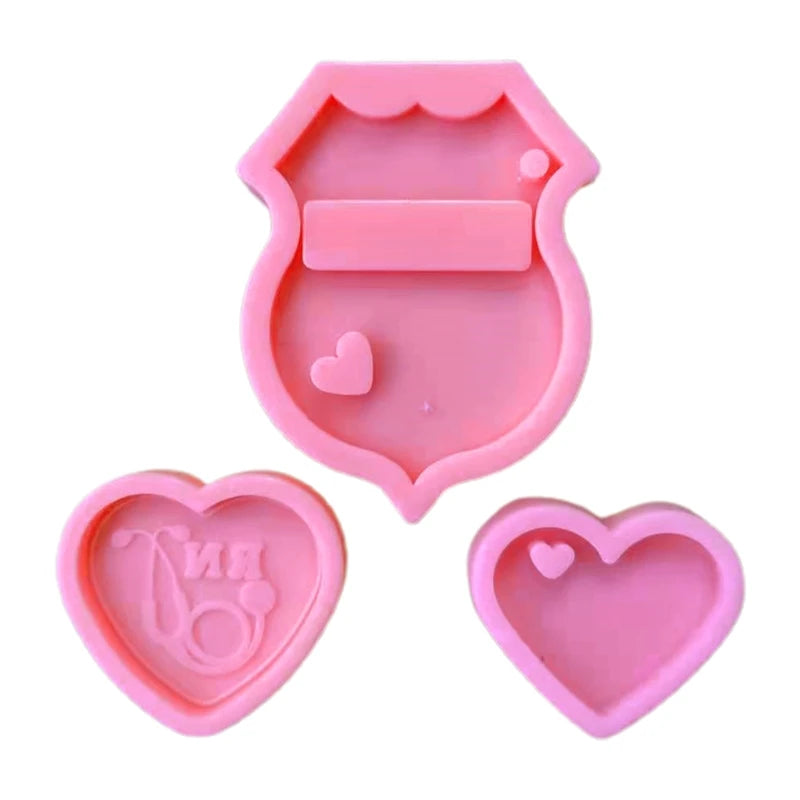 Heart Keychain Resin Mold DIY Jewelry Silicone Mould