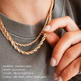 3/4mm Stainless Steel Necklace Chain Men Popcorn Link Choker