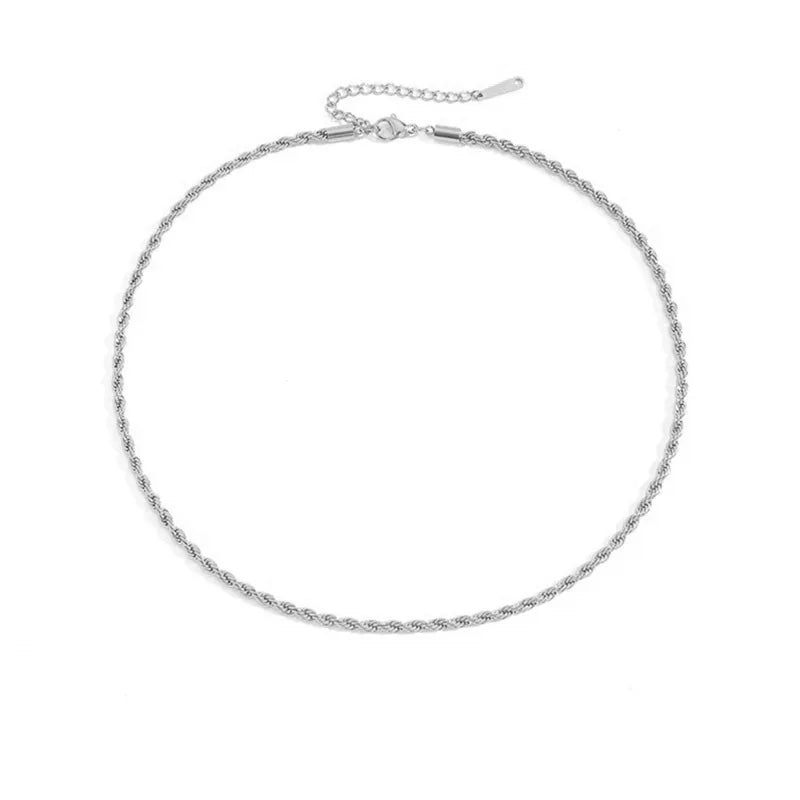 3/4mm Stainless Steel Necklace Chain Men Popcorn Link Choker