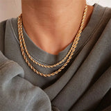 3/4mm Stainless Steel Necklace Chain Men Popcorn Link Choker