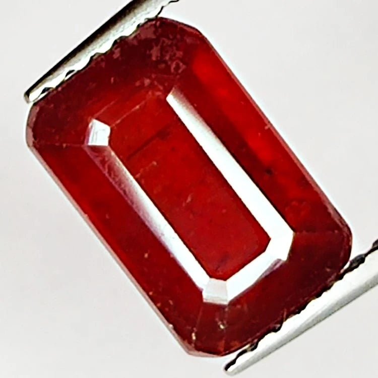 3.45ct Ruby Emerald Cut Loose Gemstone