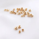 3-4MM Retention 14K Copper C End Beads Clip Buckle Crimps DIY Jewelry