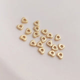 14K Plated Copper Heart Spacers 3*4MM Beads DIY Jewelry Making Findings