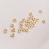14K Plated Copper Heart Spacers 3*4MM Beads DIY Jewelry Making Findings