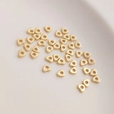 14K Plated Copper Heart Spacers 3*4MM Beads DIY Jewelry Making Findings